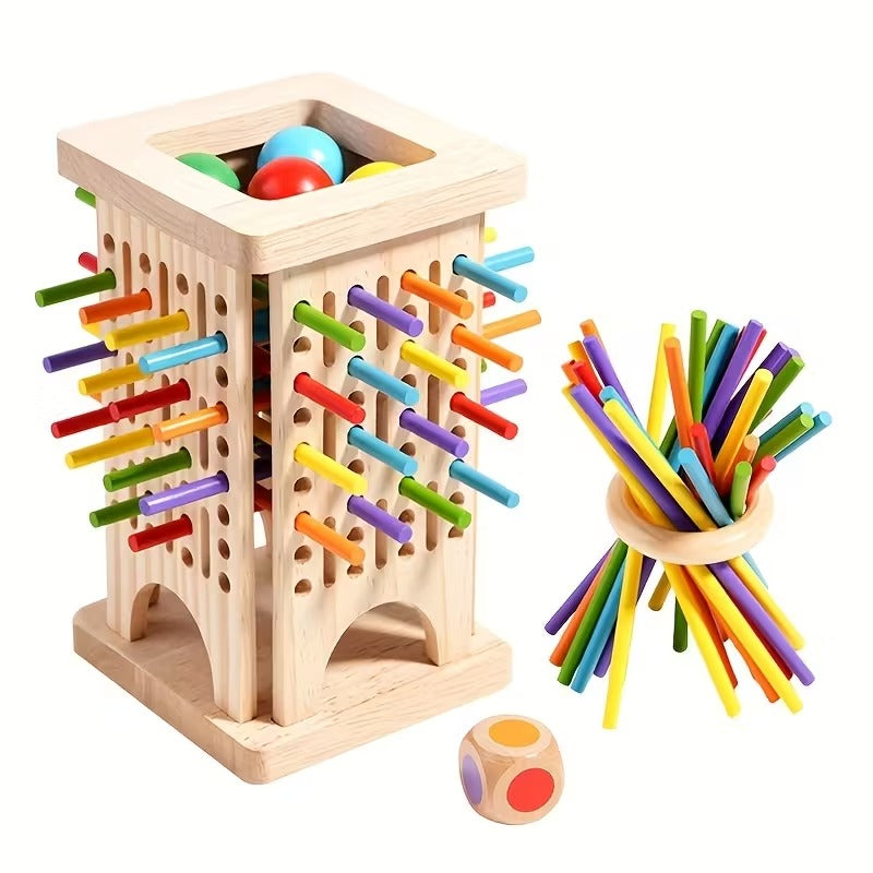 Wooden Sticks Toy, Wooden Puzzle Toy, Multiplayer Interactive Board Game, Parent-Youngsters Game, Cultivates Logic and Space Thinking, Perfect Gift for Various Holidays