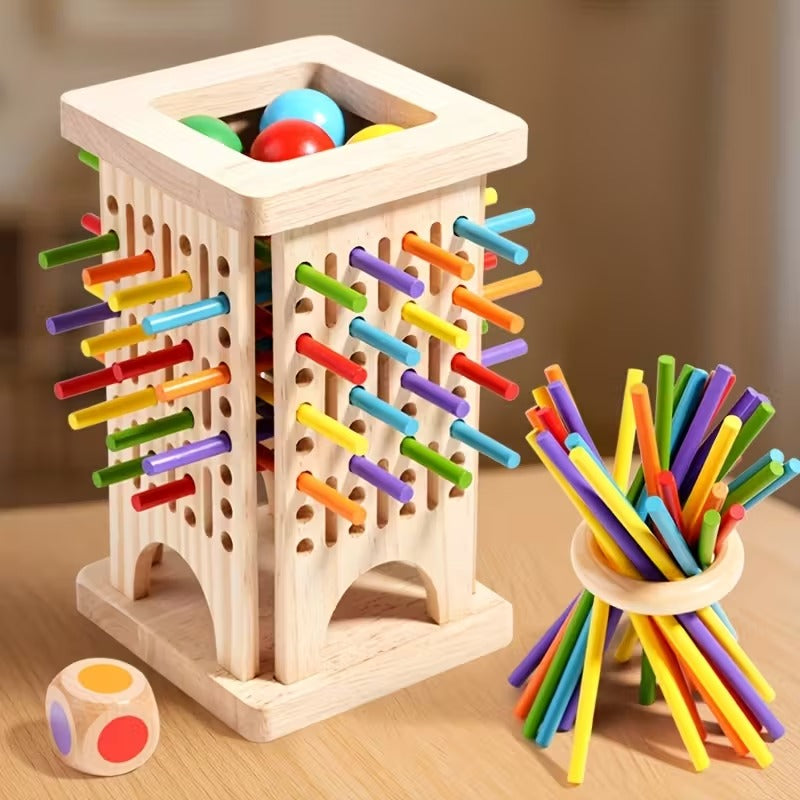 Wooden Sticks Toy, Wooden Puzzle Toy, Multiplayer Interactive Board Game, Parent-Youngsters Game, Cultivates Logic and Space Thinking, Perfect Gift for Various Holidays