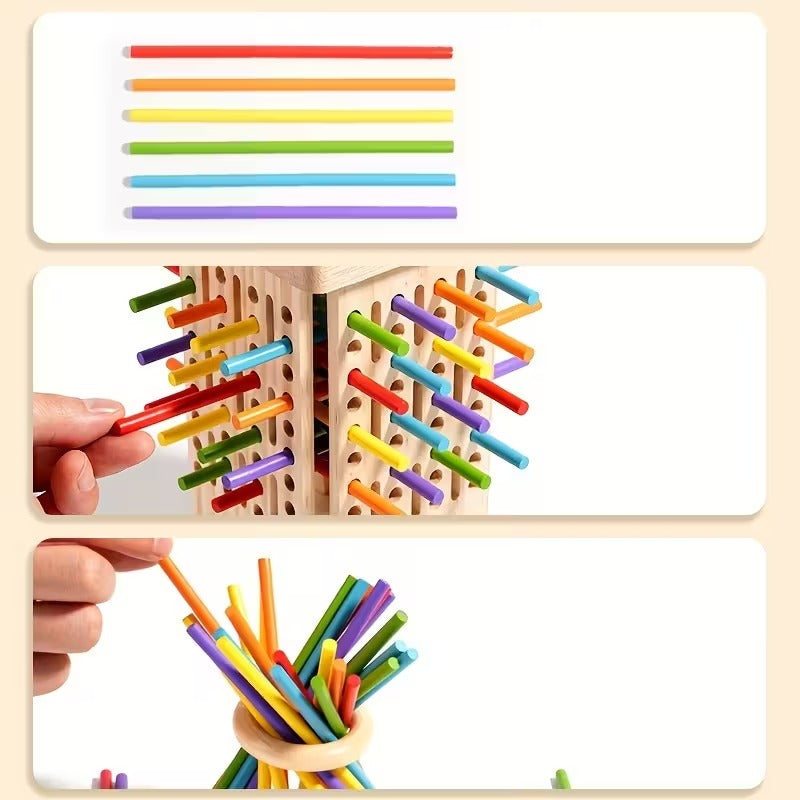 Wooden Sticks Toy, Wooden Puzzle Toy, Multiplayer Interactive Board Game, Parent-Youngsters Game, Cultivates Logic and Space Thinking, Perfect Gift for Various Holidays